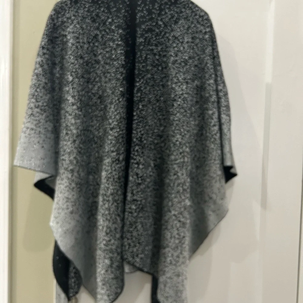 Calvin Klein Chic and Shimmery Black and Silver Shawl - Picture 9 of 9